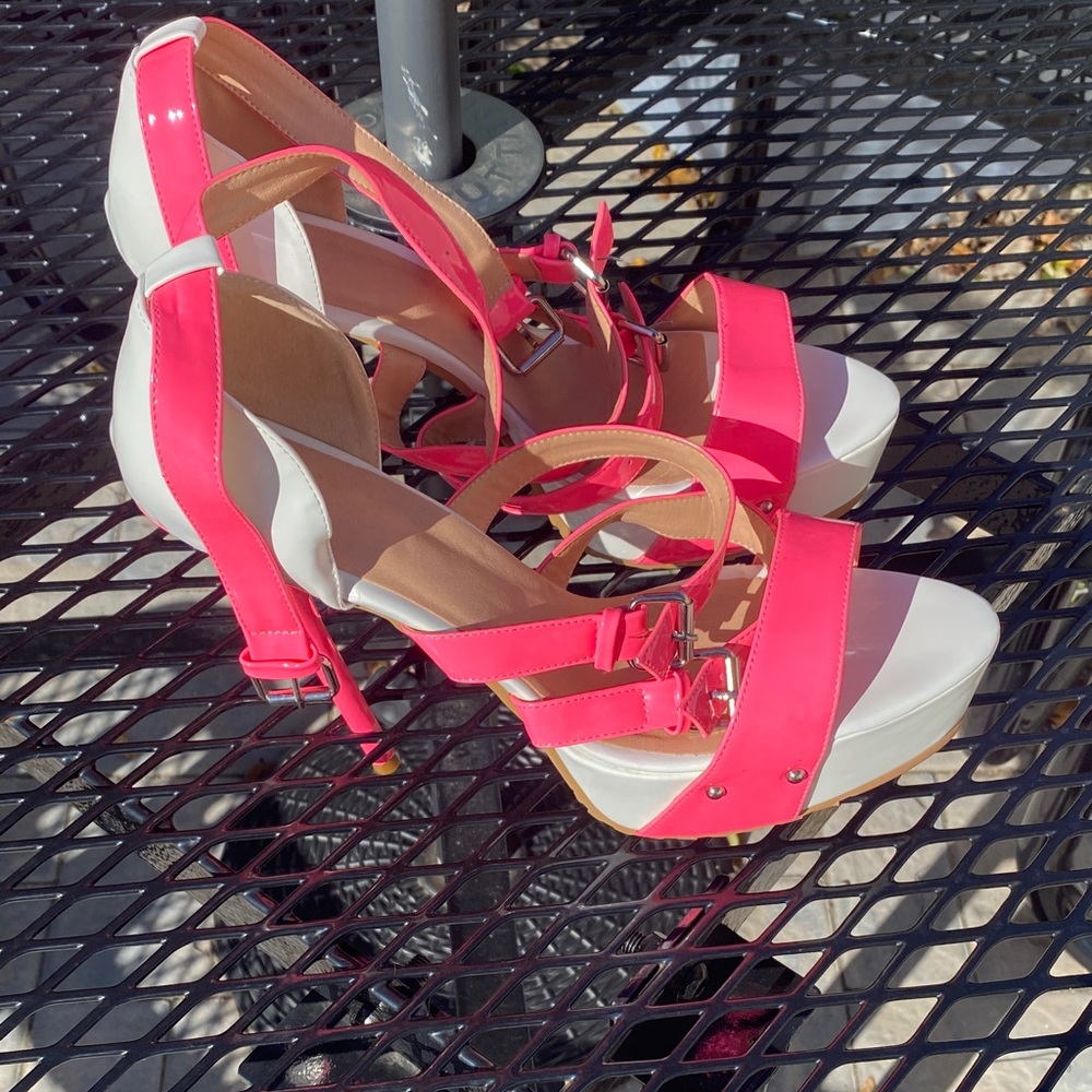 Stylish Pink and White Women's Heels